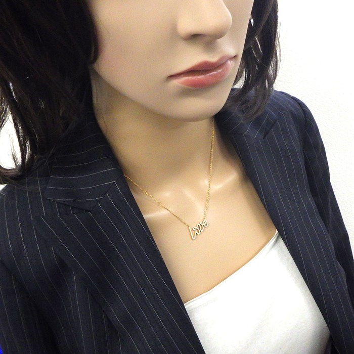 ティファニー Tiffany & Co. ネックレス グラフィティ ラブ スモール 60021408 オンライン 一部店舗限定 ダイヤモンド 計0.15ct K18PG 【中古】