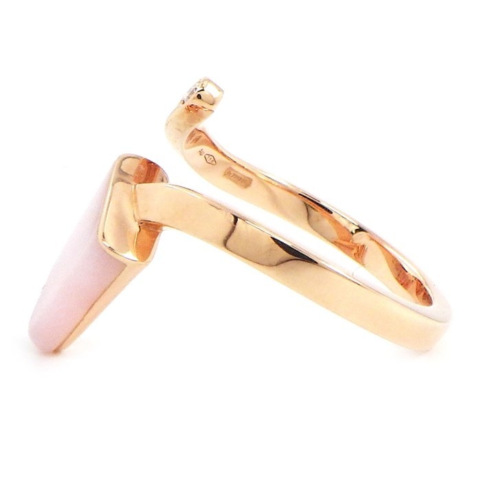 【ブルガリ BVLGARI】リング ジェラーティ ピンク オパール ダイヤモンド K18PG 14号 / #55