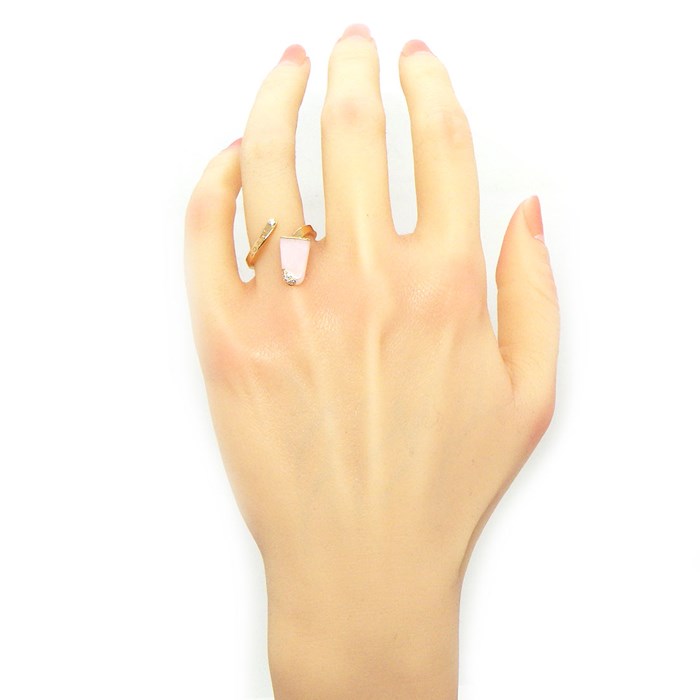 【ブルガリ BVLGARI】リング ジェラーティ ピンク オパール ダイヤモンド K18PG 14号 / #55