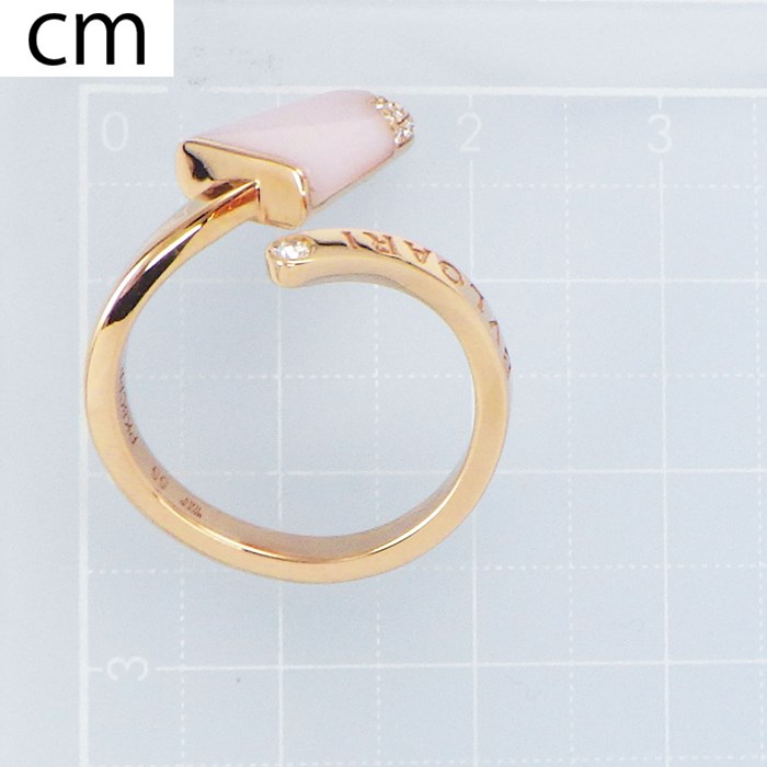 【ブルガリ BVLGARI】リング ジェラーティ ピンク オパール ダイヤモンド K18PG 14号 / #55