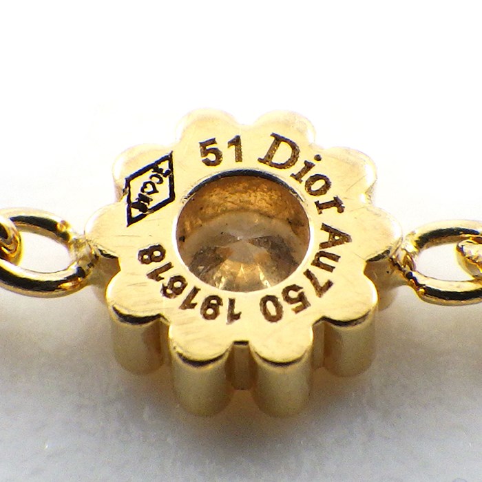 クリスチャンディオール Christian Dior チェーン リング ミミローズ JMRO95001_0000 1ポイント ダイヤモンド 0.04ct K18YG 10号 / #51 【中古】