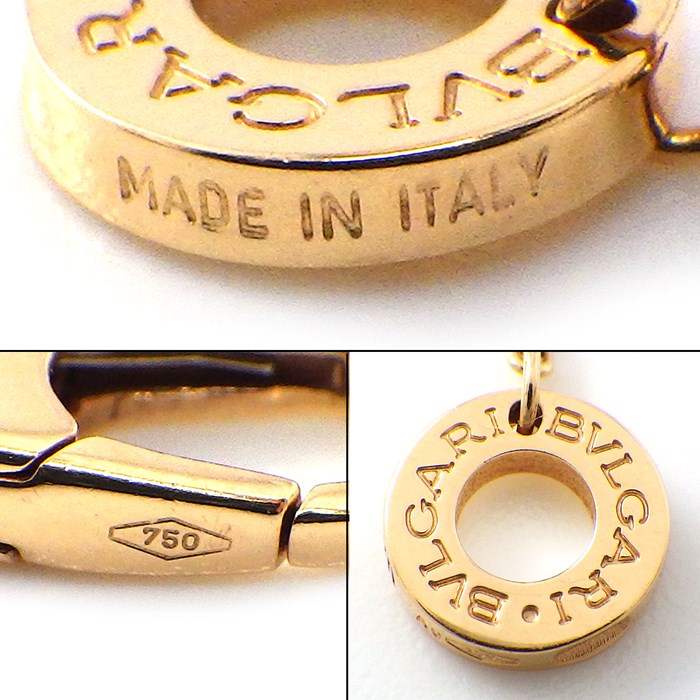ブルガリ BVLGARI ブレスレット ディーヴァ ドリーム ダブル チェーン 二連 扇 モチーフ ホワイト シェル K18PG 白 / #SM 【箱・保付き】 【中古】