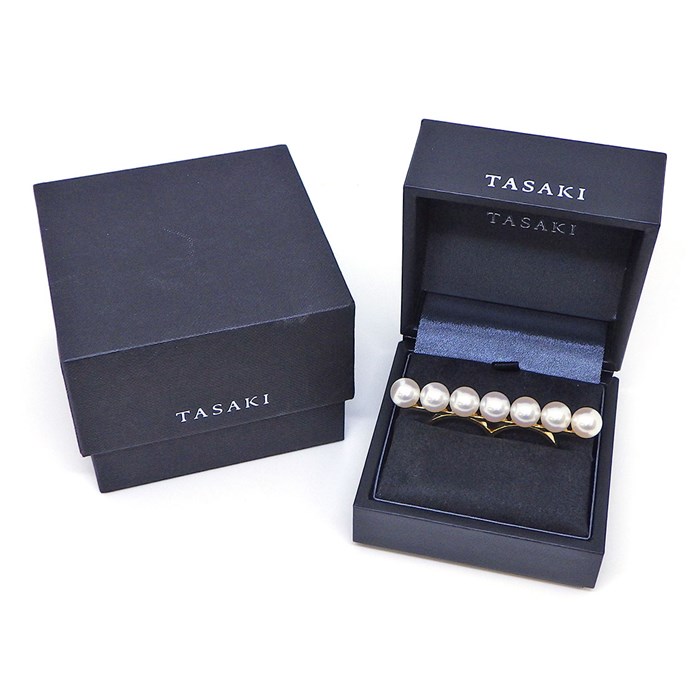 田崎 真珠 K18 750 ファイン バランス リング オニキス パール 約6号 田崎 真珠 K18 750 ファイン バランス リング オニキス パール 約6号