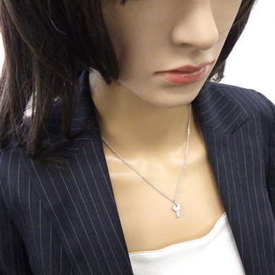 ポーラ POLA ネックレス キーモチーフ パヴェ ダイヤモンド 計0.244ct PT900 【中古】
