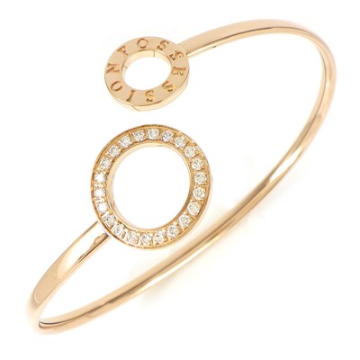 ピアジェ PIAGET バングル ポセション ダブル ロゴ ラウンド サークル ダイヤモンド K18PG / #16 【箱・保付き】 【中古】