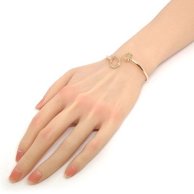 ピアジェ PIAGET バングル ポセション ダブル ロゴ ラウンド サークル ダイヤモンド K18PG / #16 【箱・保付き】 【中古】