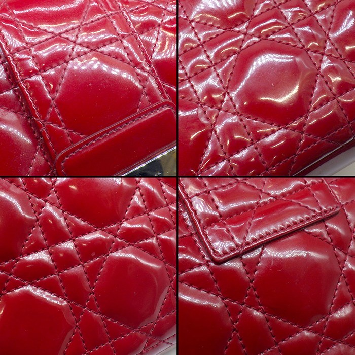 ディオール Dior ショルダーバッグ/クラッチバッグ ミスディオール ニューロック レッド パテントレザー シルバー金具 【中古】