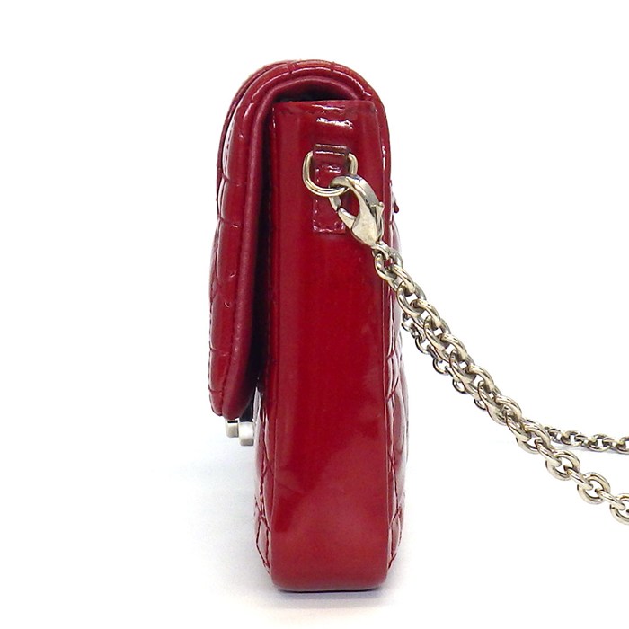 ディオール Dior ショルダーバッグ/クラッチバッグ ミスディオール ニューロック レッド パテントレザー シルバー金具 【中古】