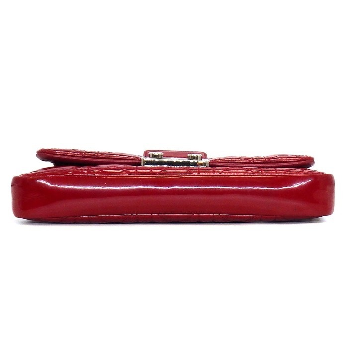ディオール Dior ショルダーバッグ/クラッチバッグ ミスディオール ニューロック レッド パテントレザー シルバー金具 【中古】