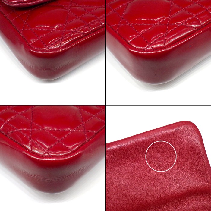 ディオール Dior ショルダーバッグ/クラッチバッグ ミスディオール ニューロック レッド パテントレザー シルバー金具 【中古】