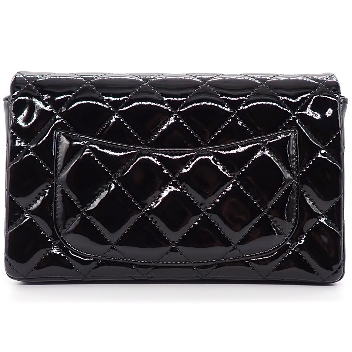 シャネル CHANEL ショルダーバッグ ブリリアント マトラッセ  チェーンウォレット A48692 ブラック パテントレザー シルバー金具 【中古】