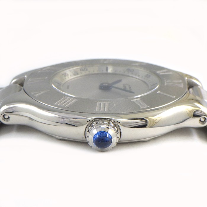 カルティエ Cartier 腕時計 マスト21 W10109T2 サンレイ シルバー文字盤 ローマンインデックス SS クオーツアナログ 【中古】