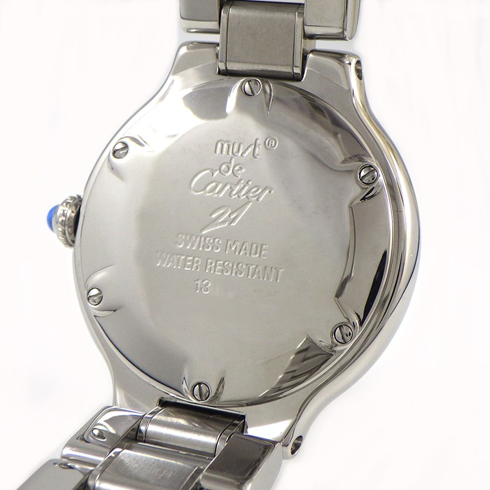 カルティエ Cartier 腕時計 マスト21 W10109T2 サンレイ シルバー文字盤 ローマンインデックス SS クオーツアナログ 【中古】