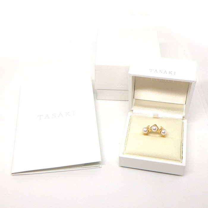 タサキ 田崎真珠 TASAKI リング デインジャー クロウ R-4849-18KYG パール K18YG 11.5号 【箱・保付き】 【中古】