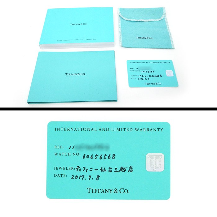ティファニー Tiffany & Co. 腕時計 アトラスドーム 60656568 ブルー ギョーシェ文字盤 ローマンインデックス デイト クロノグラフ スモールセコンド SS クオーツアナログ 【中古】