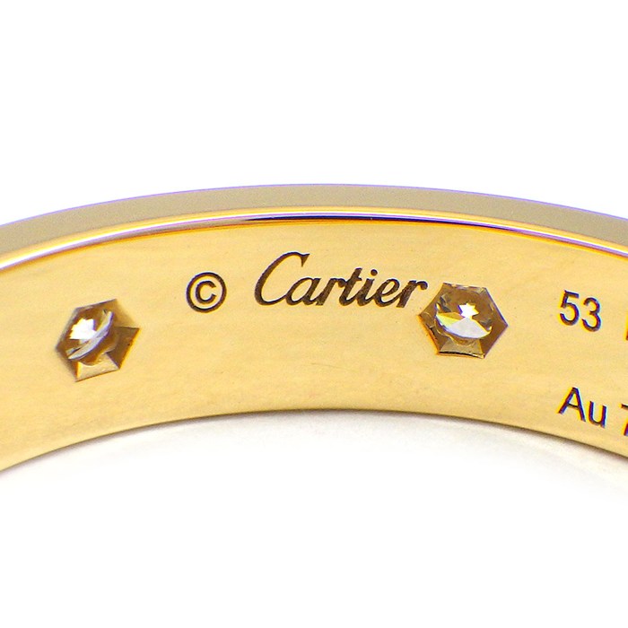 カルティエ Cartier リング ラブ スモールモデル SM B4056253 フル 8ポイント ダイヤモンド 計0.19ct K18YG 13号 / #53 【箱・保付き】 【中古】