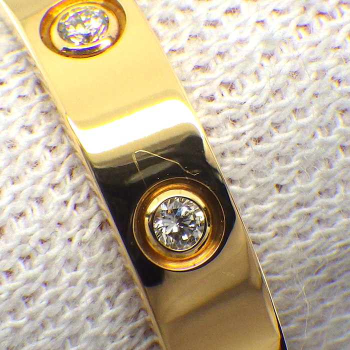 カルティエ Cartier リング ラブ スモールモデル SM B4056253 フル 8ポイント ダイヤモンド 計0.19ct K18YG 13号 / #53 【箱・保付き】 【中古】