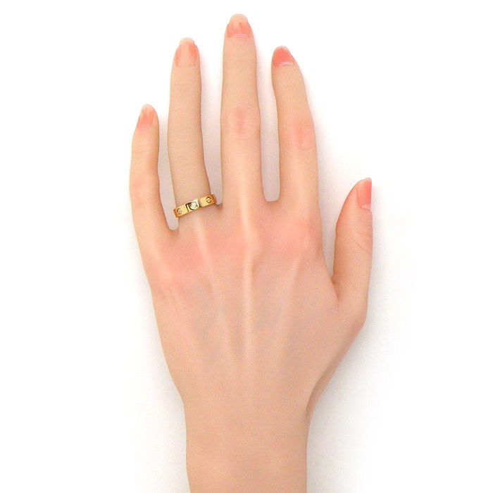 カルティエ Cartier リング ラブ スモールモデル SM B4056253 フル 8ポイント ダイヤモンド 計0.19ct K18YG 13号 / #53 【箱・保付き】 【中古】