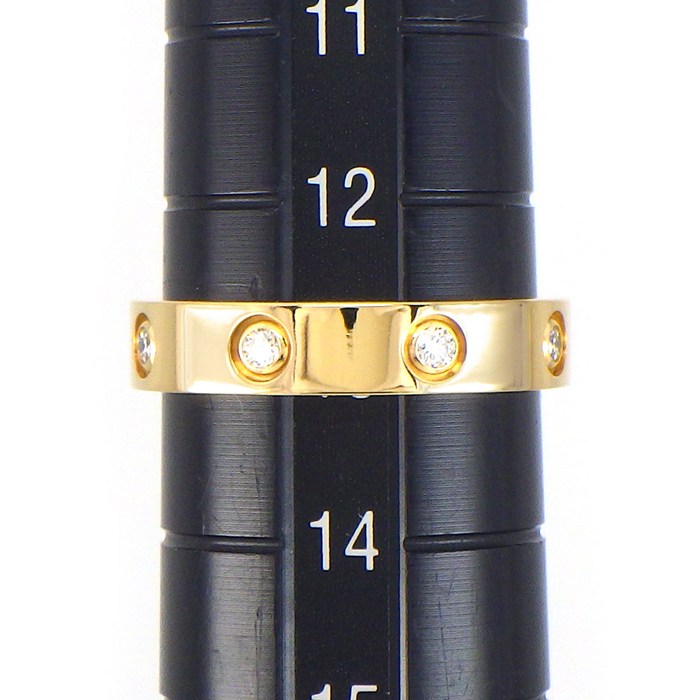 カルティエ Cartier リング ラブ スモールモデル SM B4056253 フル 8ポイント ダイヤモンド 計0.19ct K18YG 13号 / #53 【箱・保付き】 【中古】