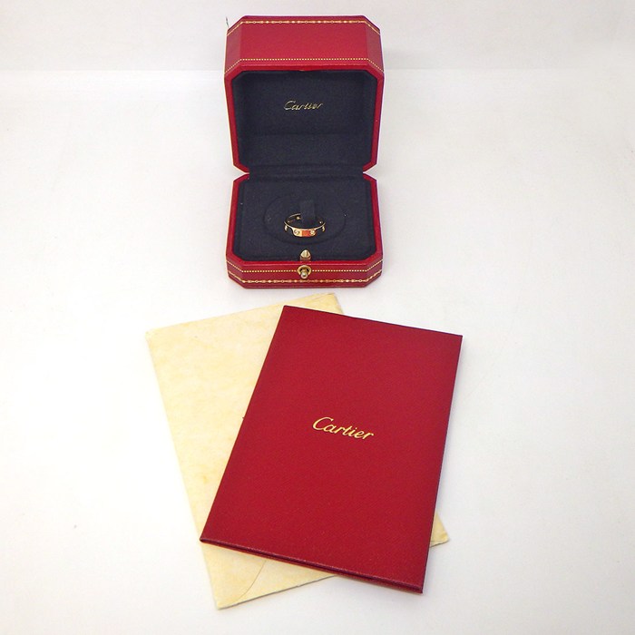 カルティエ Cartier リング ラブ スモールモデル SM B4056253 フル 8ポイント ダイヤモンド 計0.19ct K18YG 13号 / #53 【箱・保付き】 【中古】