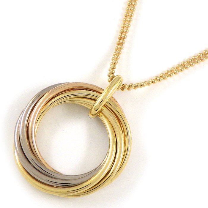 カルティエ Cartier ネックレス トリニティ 7連 B7224806 スリーカラー 11ポイント ダイヤモンド 計0.08ct K18PG K18WG K18YG 【中古】