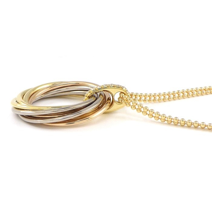 カルティエ Cartier ネックレス トリニティ 7連 B7224806 スリーカラー 11ポイント ダイヤモンド 計0.08ct K18PG K18WG K18YG 【中古】