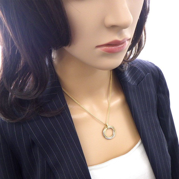 カルティエ Cartier ネックレス トリニティ 7連 B7224806 スリーカラー 11ポイント ダイヤモンド 計0.08ct K18PG K18WG K18YG 【中古】