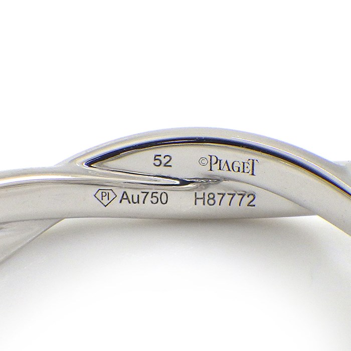 ピアジェ PIAGET リング ピアジェ ローズ G34UR852 フラワー パヴェ ハーフサークル ダイヤモンド K18WG 11.5号 / #52 【箱・保付き】 【中古】