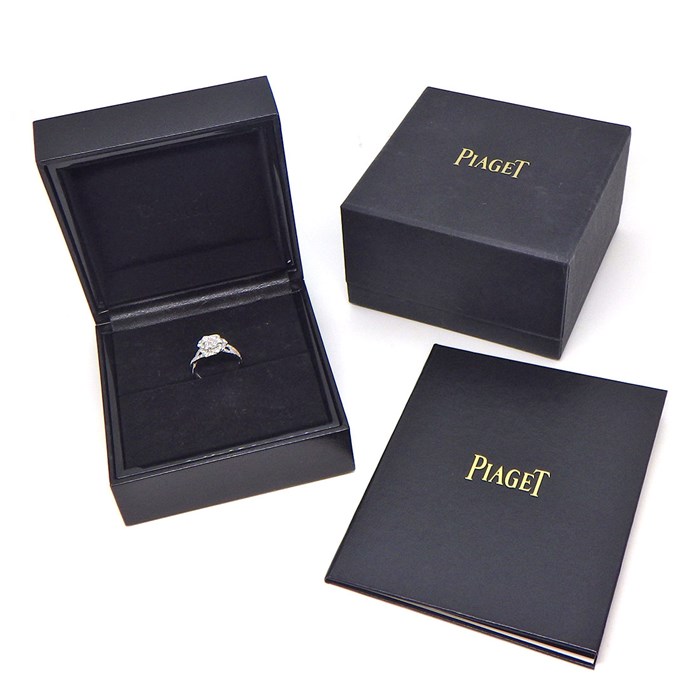 ピアジェ PIAGET リング ピアジェ ローズ G34UR852 フラワー パヴェ ハーフサークル ダイヤモンド K18WG 11.5号 / #52 【箱・保付き】 【中古】