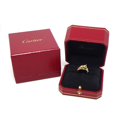 カルティエ Cartier リング パンテール パンサーモチーフ スリーカラー エメラルド オニキス K18PG K18WG K18YG 12.5号 / #53 【中古】
