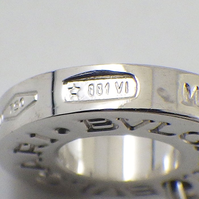 ブルガリ BVLGARI ネックレス ブルガリブルガリ 361076 ラウンドサークル ロゴ 1ポイント スクエアカット ダイヤモンド 0.09ct K18WG 【中古】