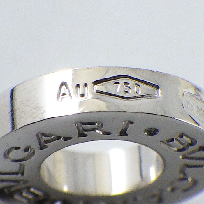 ブルガリ BVLGARI ネックレス ブルガリブルガリ 361076 ラウンドサークル ロゴ 1ポイント スクエアカット ダイヤモンド 0.09ct K18WG 【中古】