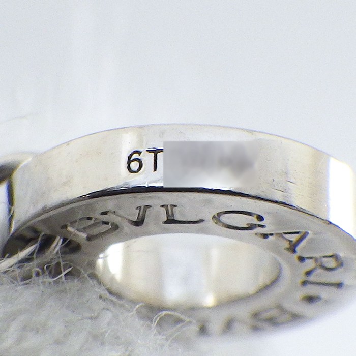 ブルガリ BVLGARI ネックレス ブルガリブルガリ 361076 ラウンドサークル ロゴ 1ポイント スクエアカット ダイヤモンド 0.09ct K18WG 【中古】