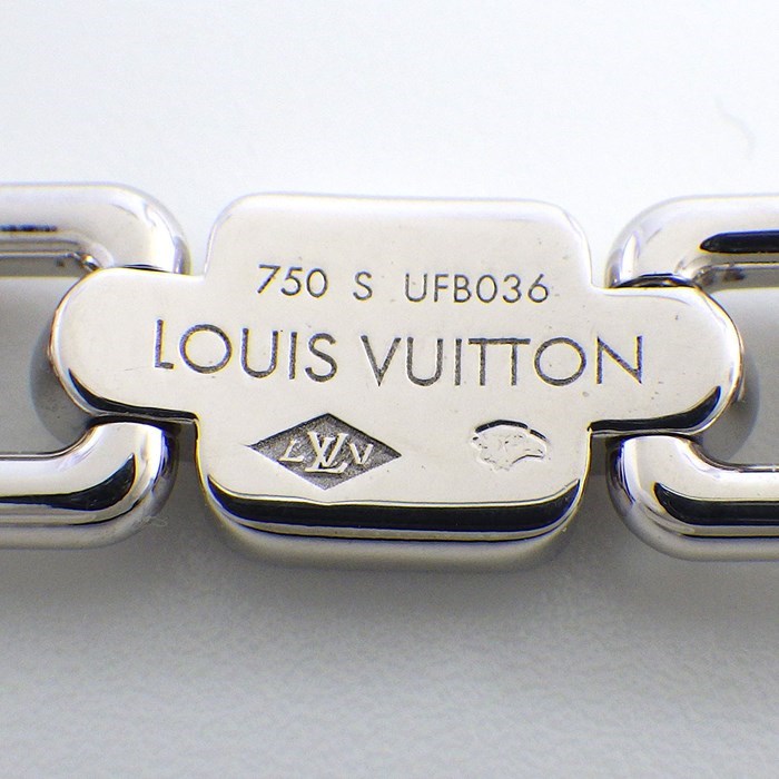 ルイ・ヴィトン LOUIS VUITTON ブレスレット ブラスレ チェーン アトラクション スクエア LVロゴ K18WG / #S 【中古】