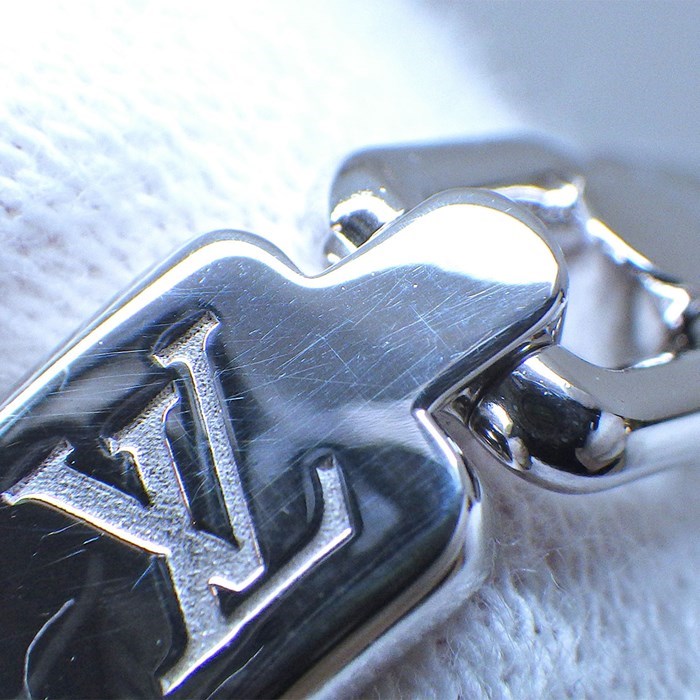 ルイ・ヴィトン LOUIS VUITTON ブレスレット ブラスレ チェーン アトラクション スクエア LVロゴ K18WG / #S 【中古】