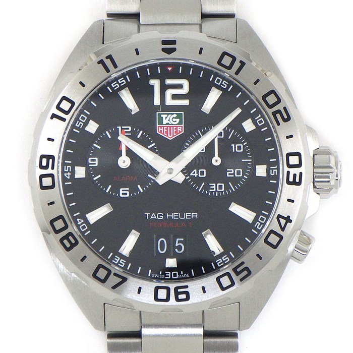 タグ・ホイヤー TAG Heuer 腕時計 フォーミュラ1 WAZ111A.BA0875 ブラック文字盤 デイト 夜光針/インデックス スモールセコンド アラーム SS クオーツアナログ 【箱・保付き】 【中古】