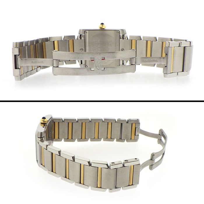 カルティエ Cartier 腕時計 タンクフランセーズ MM W51012Q4 ローマ数字インデックス スクエア ホワイト文字盤 白 デイト K18YG SS クオーツアナログ 【中古】 Cartier - カルティエ Cartier 腕時計 タンク フランセーズ MM