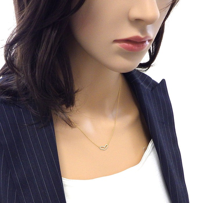 アーカー AHKAH ネックレス ビリーブハート ダイヤモンド K18YG 【中古】