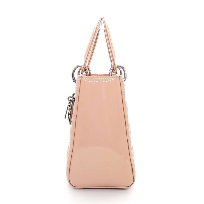 ディオール Dior ハンドバッグ/ショルダーバッグ レディディオール ミディアム ピンクベージュ パテントカーフスキン 【中古】
