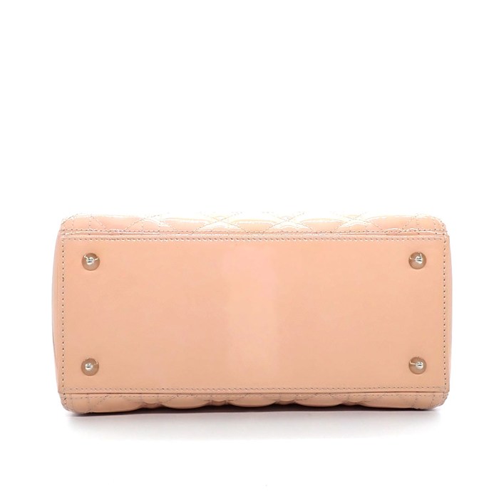 ディオール Dior ハンドバッグ/ショルダーバッグ レディディオール ミディアム ピンクベージュ パテントカーフスキン 【中古】