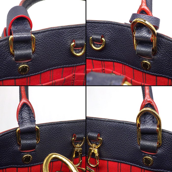 ルイ・ヴィトン LOUIS VUITTON ハンドバッグ モンテーニュ BB M42747 2017年 マリーヌルージュ モノグラムアンプラントレザー 【中古】