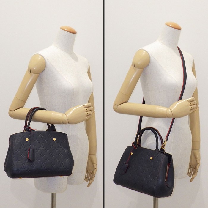ルイ・ヴィトン LOUIS VUITTON ハンドバッグ モンテーニュ BB M42747 2017年 マリーヌルージュ モノグラムアンプラントレザー 【中古】