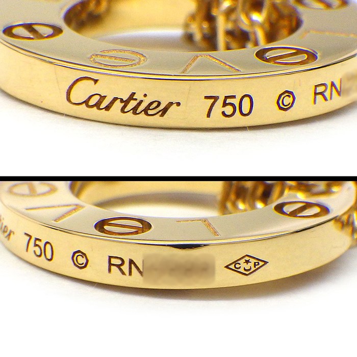 カルティエ Cartier ネックレス ラブサークル B7219500 2ポイント ダイヤモンド 計0.03ct K18YG 【中古】