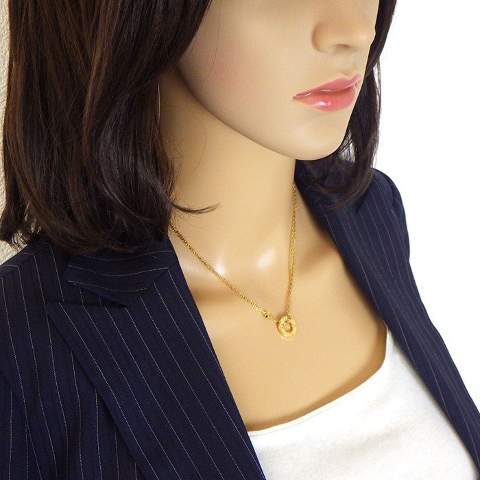 カルティエ Cartier ネックレス ラブサークル B7219500 2ポイント ダイヤモンド 計0.03ct K18YG 【中古】