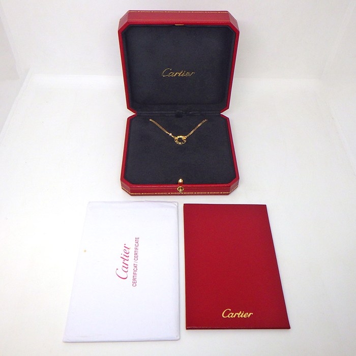 カルティエ Cartier ネックレス ラブサークル B7219500 2ポイント ダイヤモンド 計0.03ct K18YG 【中古】