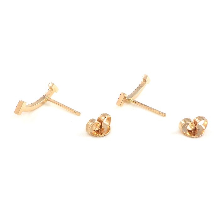 ティファニー Tiffany & Co. ピアス Tスマイル 73515130 ピンクサファイア 計0.16ct K18PG 【中古】