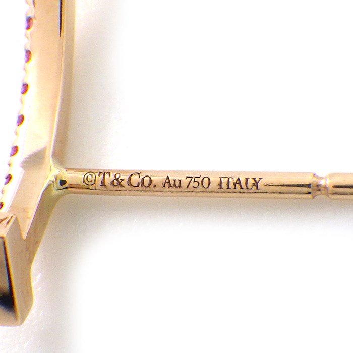 ティファニー Tiffany & Co. ピアス Tスマイル 73515130 ピンクサファイア 計0.16ct K18PG 【中古】