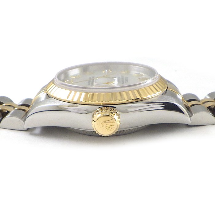 ロレックス Rolex 腕時計 デイトジャスト 79173NG K番 2001年 10ポイント ダイヤインデックス ホワイトシェル文字盤 デイト K18YG SS 自動巻き 【箱・保付き】 【中古】