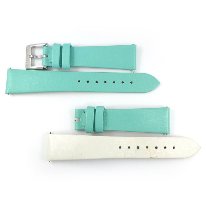 ティファニー Tiffany & Co. 腕時計 イーストウエスト 63520071 レクタンギュラー バイカラー ティファニーブルー/ホワイト文字盤 SS ティファニーブルー ロング ダブル レザーベルト クオーツアナログ 【中古】