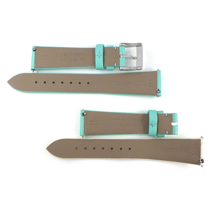 ティファニー Tiffany & Co. 腕時計 イーストウエスト 63520071 レクタンギュラー バイカラー ティファニーブルー/ホワイト文字盤 SS ティファニーブルー ロング ダブル レザーベルト クオーツアナログ 【中古】